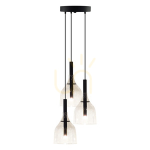Lampă suspendată Antigo Botor O 3 negru sticlă transparentă G9 200 mm 5097 small 0