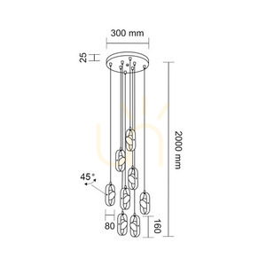 Lampă suspendată Antigo Furoku 8 negru LED 4000K 32 cm 8539 small 1