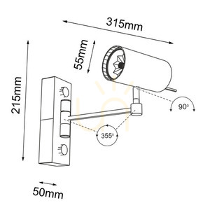Spot LED GU10 Antigo Fussa K negru aluminiu oțel 31,5 cm 2209 small 1
