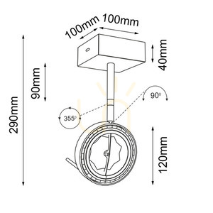Spot LED ES111 Antigo Fussa 1 alb aluminiu oțel 29 cm 7226 small 1