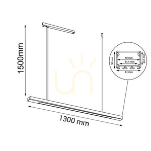 Lampă suspendată LED Antigo Hakoda albă 130 cm 4000K 8657 small 1