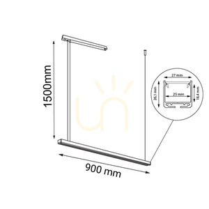 Lampă suspendată LED Antigo Hanawa negru 90 cm 4000K 8652 small 1