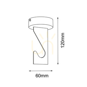 Suport montare Antigo Hebi 5062 negru oțel 12x6 cm small 1