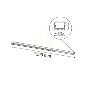 Plafonieră LED Antigo Hiate Line negru 150 cm 3000K 1812 small 1