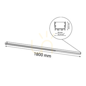 Plafonieră LED Antigo Hiate Line albă 180 cm 3924 lm 4000K 1819 small 1