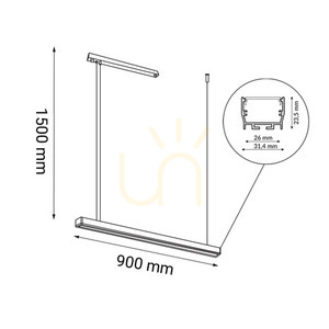 Lampă suspendată LED Antigo Hiate Line alb 90 cm 3000K 1845 small 1