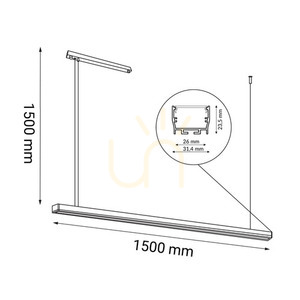 Lampă suspendată LED Antigo Hiate Line negru 150 cm 4000K 1854 small 1