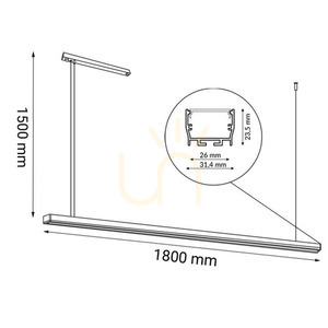 Lampă suspendată Antigo Hiate Line alb LED 180 cm 4000K 1859 small 1