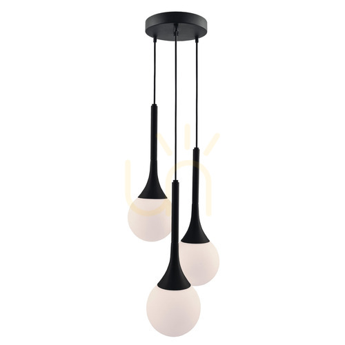 Verifica Lampă suspendată Antigo Jun 3 negru/alb sticlă 20 cm LED E14 5170