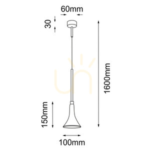 Lampă suspendată Antigo Kanzaki 1 LED negru aluminiu 10 cm 7940 small 1