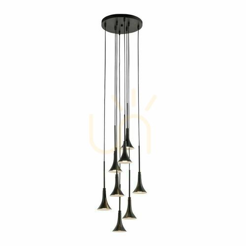 Verifica Lampă suspendată Antigo Kanzaki 8 LED negru 30 cm aluminiu oțel 8533