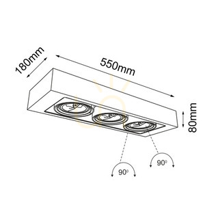 Plafonieră Antigo Koga 3 albă aluminiu LED ES111 55x18 cm 7127 small 1