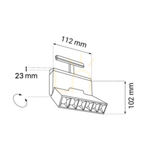 Spot magnetic LED Antigo Komatsu Dot Move negru 112 mm 3000K 6595 small 1