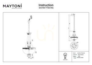 Candelabru Maytoni BELLA DIA750-TT50-WG auriu 8 × E14 60 W Ø50 cm înălțime 85–174 cm small 8