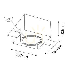 Lumină încastrată Antigo Komoro 3308 negru LED ES111 15,7x15,7 cm small 1