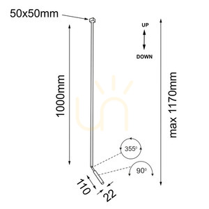 Spot Antigo Kosame R1 negru G9 117 cm aluminiu oțel 7794 small 1