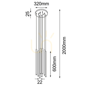 Lampă suspendată Antigo Kosame 8 negru LED G9 aluminiu oțel 7856 small 1