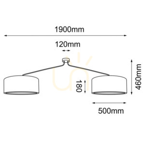 Lampă suspendată Antigo Lamego 2 becuri E27 negru 190 cm 5194 small 1