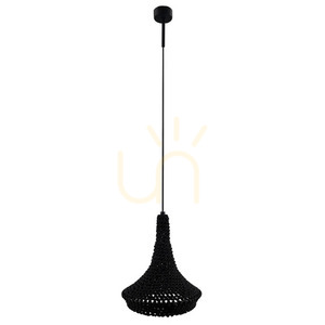 Lampă suspendată Antigo Mahaka neagră E27 oțel bumbac 26 cm 5172 small 0