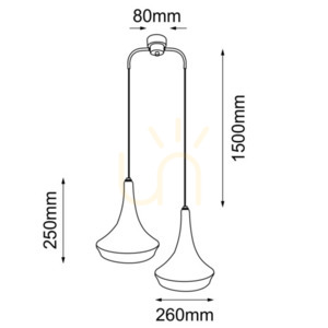 Lampă suspendată Antigo Mahaka 2 negru oțel bumbac 50 cm 5173 small 1