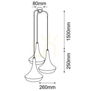 Lampă suspendată Antigo Mahaka 3 alb oțel bumbac 50 cm 5177 small 1