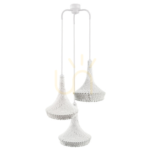 Verifica Lampă suspendată Antigo Mahaka 3 alb oțel bumbac 50 cm 5177