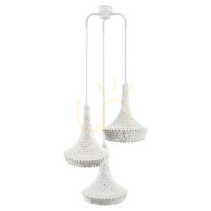 Lampă suspendată Antigo Mahaka 3 alb oțel bumbac 50 cm 5177 small 0