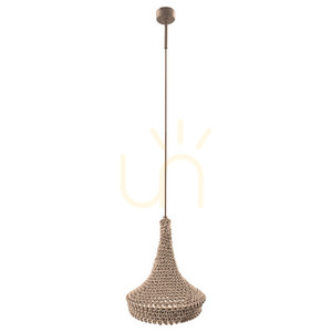 Lampă suspendată Antigo Mahaka bej E27 26 cm oțel bumbac 5178 small 0