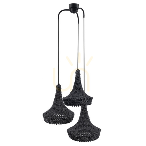 Verifica Lampă suspendată Antigo Mahaka 3 gri 50 cm E27 oțel bumbac 5183