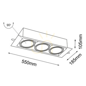 Lumină încastrată Antigo Muko 3 negru LED ES111 aluminiu oțel 3314 small 1