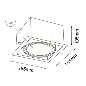 Lumină încastrată Antigo Muko albă LED ES111 18,5 cm 7340 small 1