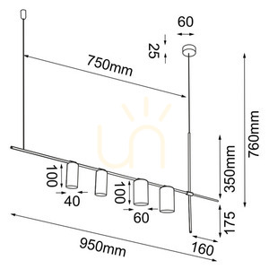 Lampă suspendată Antigo Namasu negru 4xGU10 aluminiu oțel 95 cm 7928 small 1