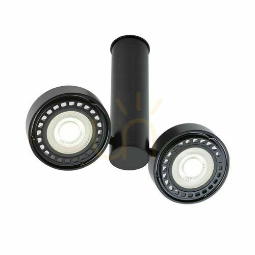 Verifica Spot dublu Antigo Natori 2 negru LED ES111 aluminiu otel 2261