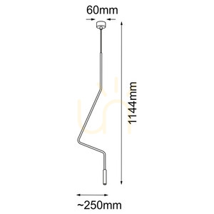 Lampă suspendată Antigo no. Vi negru oțel/sticlă G9 114,4 cm 5139 small 1