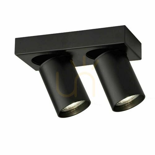 Verifica Spot dublu Antigo Tarumi 2 negru GU10 aluminiu oțel 7972