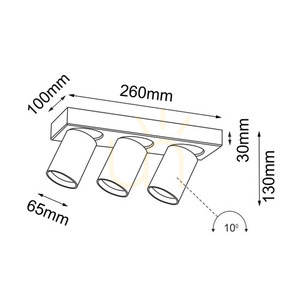 Spot 3xGU10 Antigo Tarumi alb aluminiu/oțel 26 cm 7975 small 1