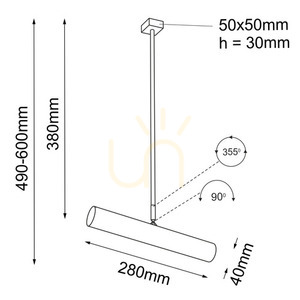Spot LED Antigo Yabu R1 negru 60 cm aluminiu oțel 2241 small 1