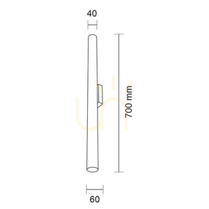 Aplică perete Antigo Yabu K1 negru 70 cm aluminiu oțel 4426 small 1