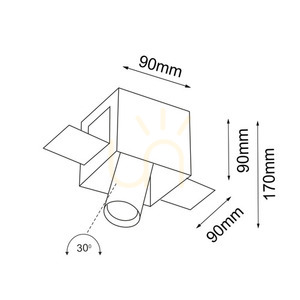 Lumină încastrată Antigo Yamato 1 negru oțel 9x9 cm LED MR11 3036 small 1