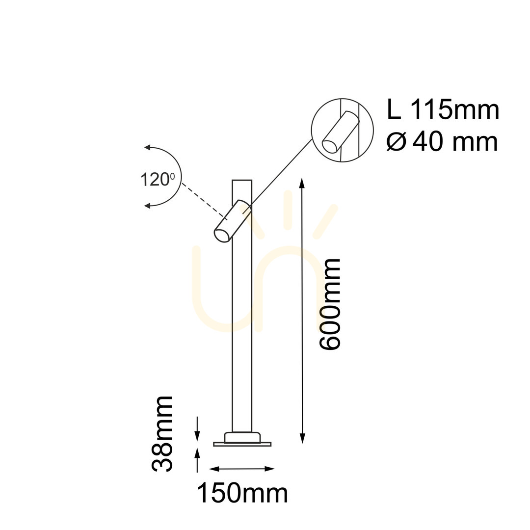 Vedere Stâlp exterior Antigo Gosen 60 cm antracit aluminiu LED MR11 9909 Stâlp exterior Antigo Gosen 60 cm antracit aluminiu LED MR11 9909
