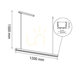 Lampă suspendată LED Antigo Hiate Line albă 120 cm 3000K 1849 small 1