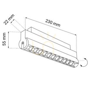 Spot magnetic LED Antigo Komatsu Dot Move 2 negru 12W 4000K 230 mm 6600 small 1