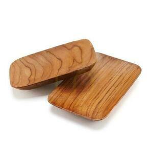 Farfurie laterală dreptunghiulară din rădăcină de tec BAZAR BIZAR, bej, Teak Root Collection small 7