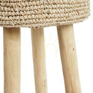 Scaun de bar BAZAR BIZAR Raffia din lemn de tec și rafie, natur, 75 cm small 0