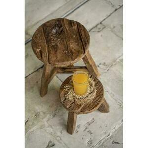 Taburet BAZAR BIZAR Yatai Natural S lemn de tec recuperat Rustic Collection small 5