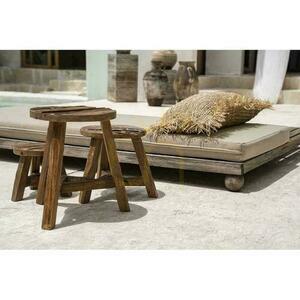 Taburet BAZAR BIZAR Yatai Natural S lemn de tec recuperat Rustic Collection small 6