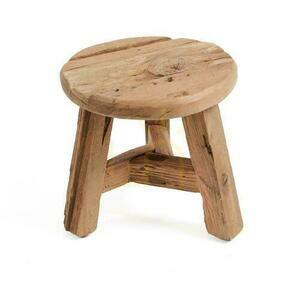 Taburet BAZAR BIZAR Yatai Natural S lemn de tec recuperat Rustic Collection small 0