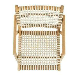 Scaun de dining BAZAR BIZAR din lemn de tec recuperat, bej natural small 1