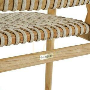 Scaun de dining BAZAR BIZAR din lemn de tec recuperat, bej natural small 3