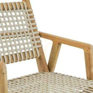 Scaun de dining BAZAR BIZAR din lemn de tec recuperat, bej natural small 4